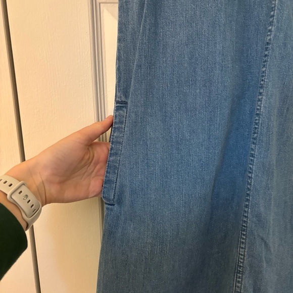 J. Crew Denim Cap Sleeve Dress Blue Medium Wash Cotton Summer Country M0568 4 - Picture 6 of 11